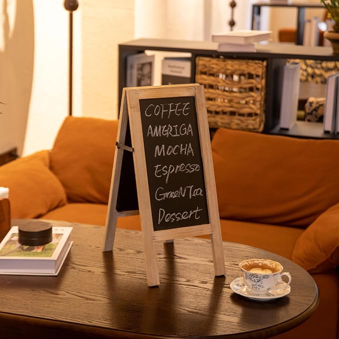 Vintiquewise 19-inch Wooden A-Frame Chalkboard Sign Double-Sided Menu Board - Image 5