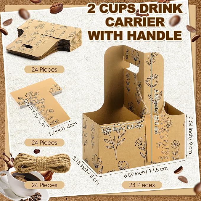Pasimy 24 Pack 2 Cup Drink Carrier - Image 2
