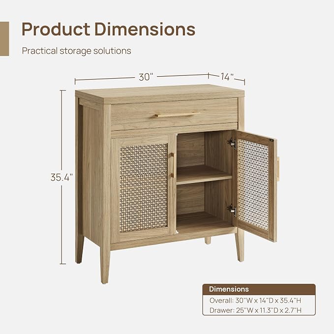 SICOTAS 30" Kitchen Sideboard Buffet Cabinet - Image 2