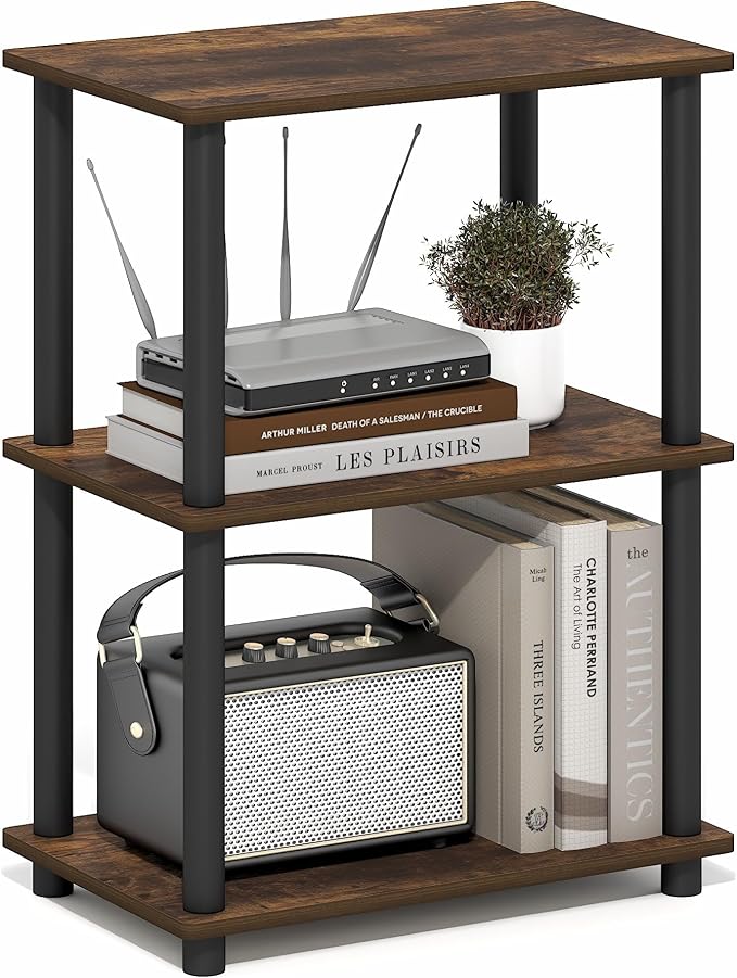 Furinno Turn-N-Tube Storage Shelves, 3-Tier Open Frame Book Shelf, Standing - Image 9