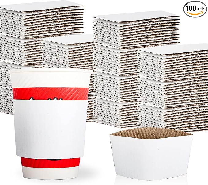 Disposable Coffee Cup Sleeves Corrugated Kraft Paper Coffee Cup Sleeves Holder by zsccxq