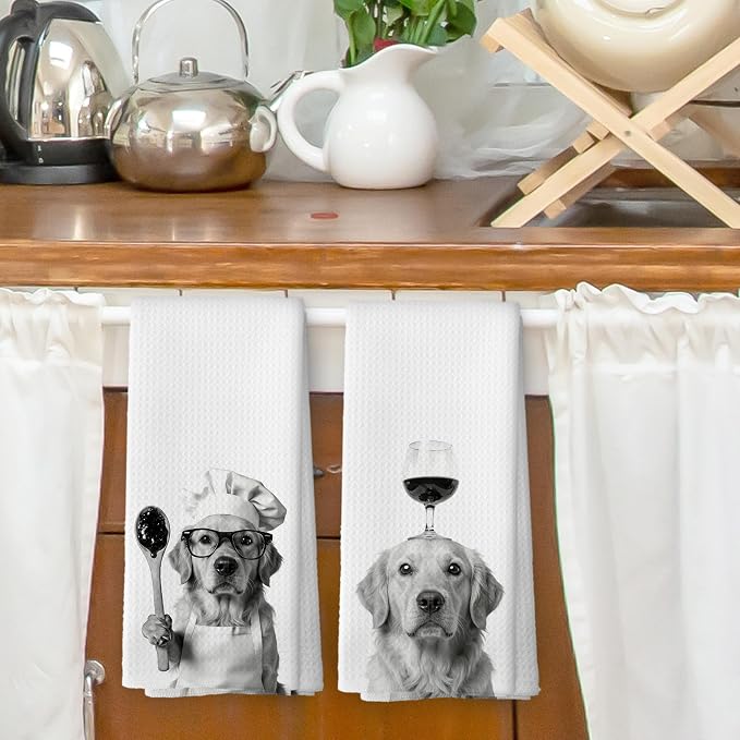 Funny Golden Retriever Hand Towels, Dog Mom Dad Lover Gifts Hand Towels - Image 2