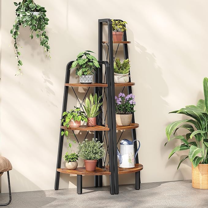 HOOBRO Corner Shelf, 3-Tier Corner Shelf Stand, 40” Tall Ladder Bookshelf - Image 4