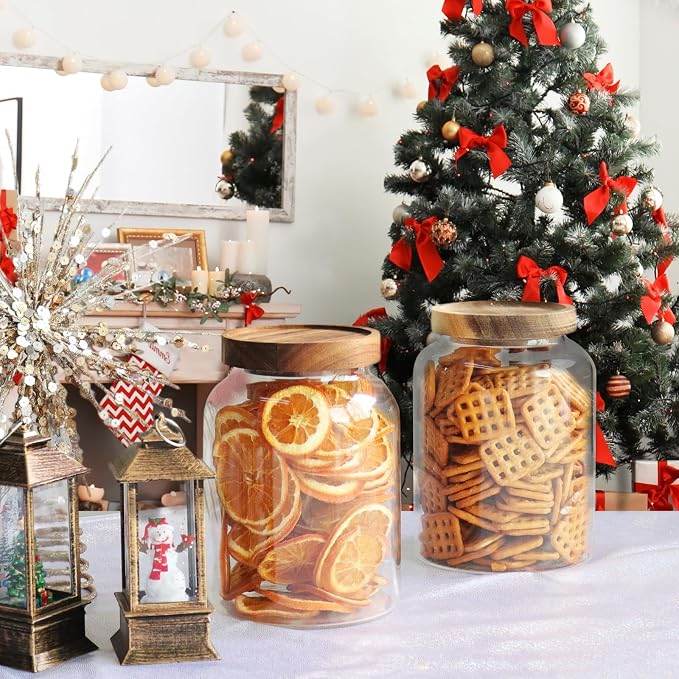 Glass Jar with Spoon Wooden Lid Clear Coffee Ground Containers Set Borosilicate - Image 7