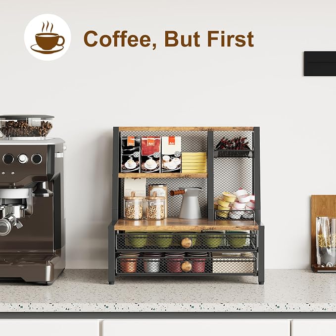 TQVAI Coffee Bar Organizer, Maximize Small Countertop Space, 70 Standard - Image 8