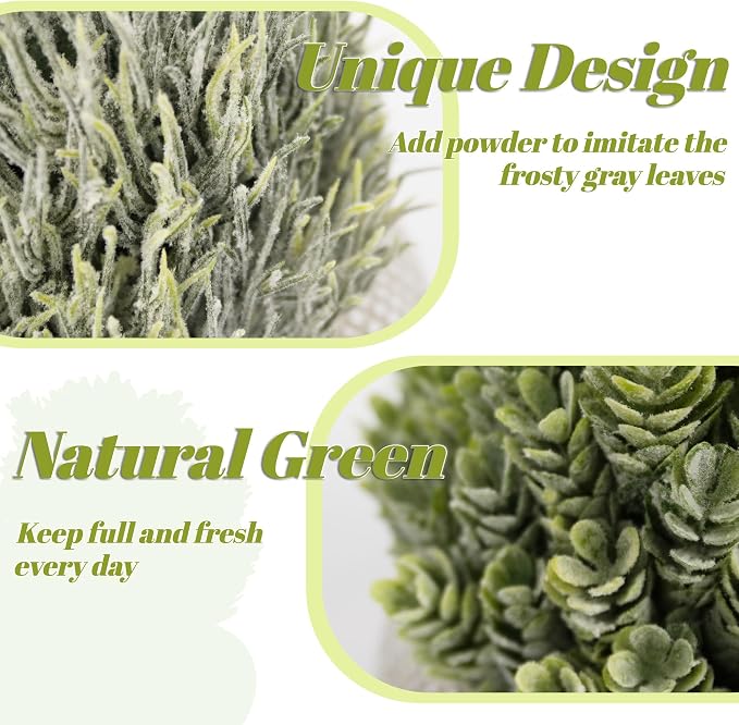 2 Pack Small Fake Plants in Cement Planter - Image 4