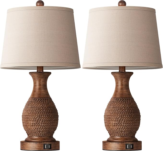 PARTPHONER Table Lamps Set of 2, Bedside Touch Lamp - Image 2