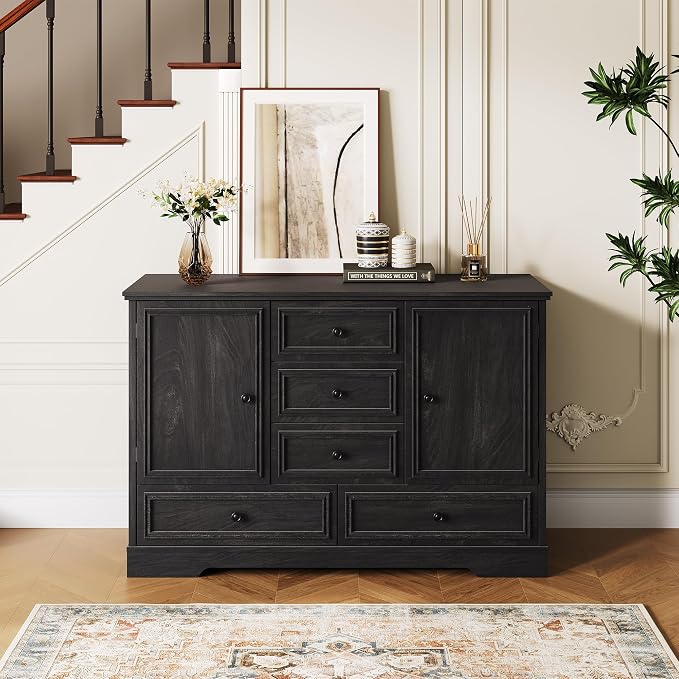 GarveeHome 47" Farmhouse Sideboard Buffet Cabinet, Sideboard Storage credenza - Image 7