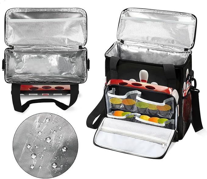 Bowling Ball Sports Coffee Maker Carring Bag, Large Insulated Storage Organizer - Image 4