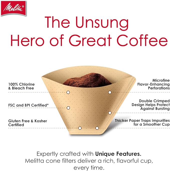 Melitta #2 Unbleached Coffee Filters, Natural Brown, Flavor Enhancing Coffee - Image 2