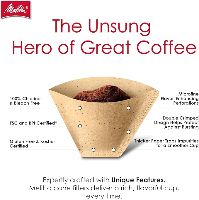 Melitta #2 Unbleached Coffee Filters, Natural Brown, Flavor Enhancing Coffee - Image 3