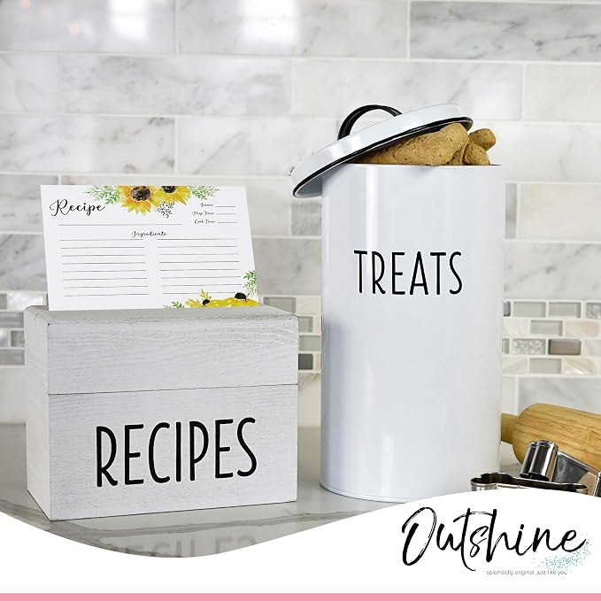 Outshine Recipe Cards| 50 Blank Recipe Cards | Double Sided Thick Card Stock - Image 6