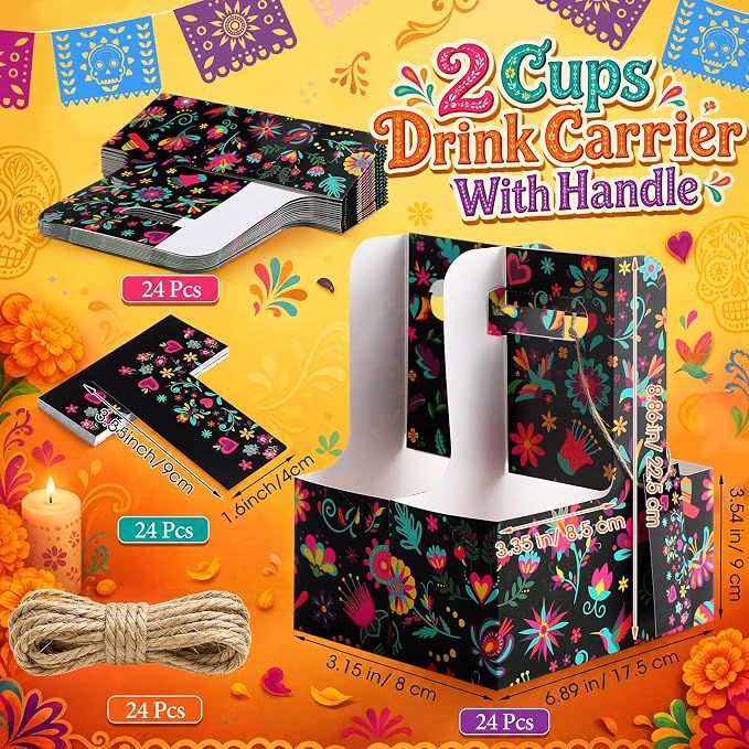 Pasimy 24 Pack 2 Cup Drink Carrier - Image 2