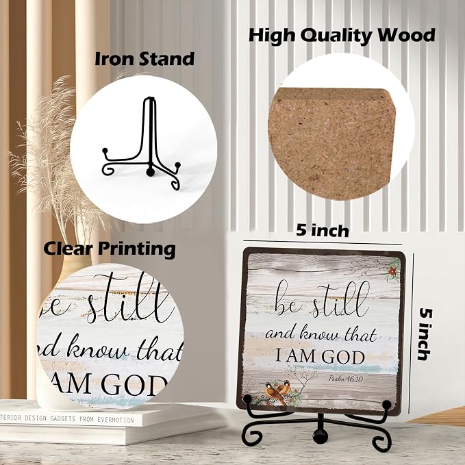 Home Decor, Farmhouse Be Still And Know That I Am God Shelf Decor - Image 2