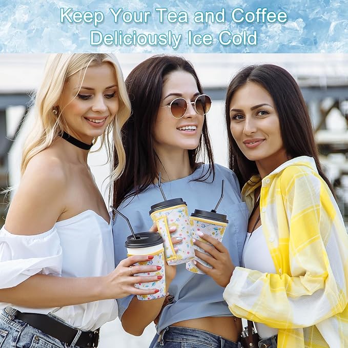3-Piece Reusable Insulated Iced Coffee Sleeves Fits 16–32 oz cold drinks | iced - Image 5