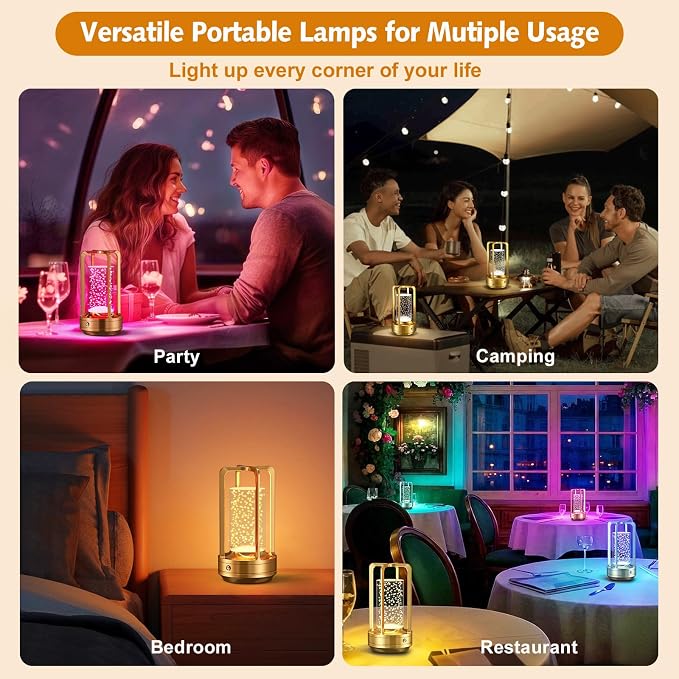 Portable Table Lamp for Outdoor Indoor: Cordless Rechargeable Desk Lamp - Image 3