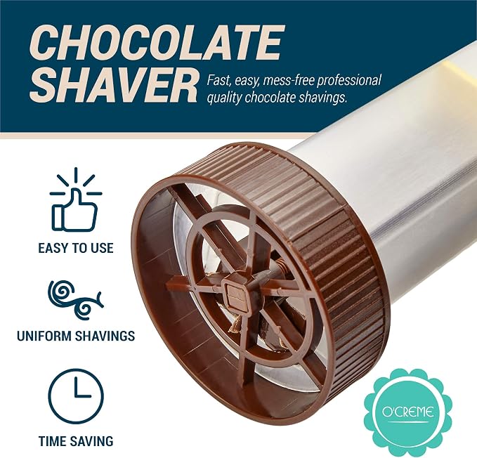 O'Creme - Chocolate Shaver - Rotary Hand Held Grater and Slicer Device to Make - Image 2