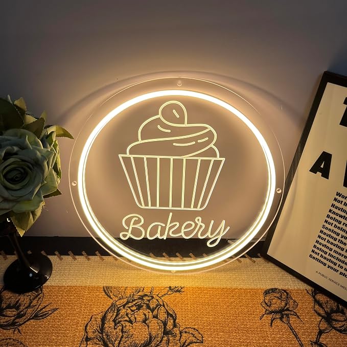 Bakery Neon Sign for Wall Decor Dimmable LED Neon Light Cake Bread Light Up - Image 6