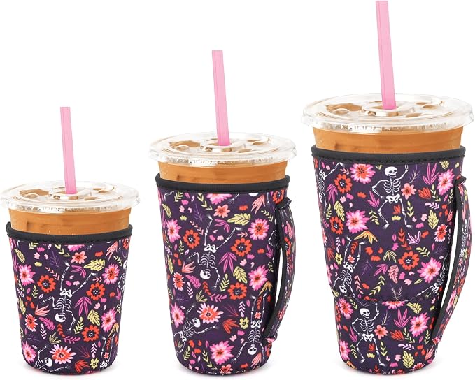 3 Pack Iced Coffee sleeve Insulated Neoprene Cup Sleeves by Snowso