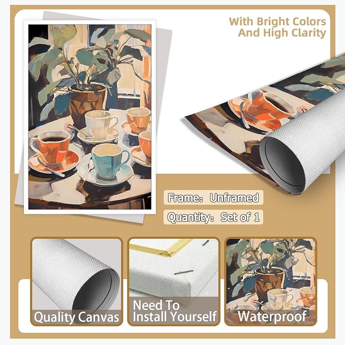 Vintage Food Wall Art Canvas - Image 7