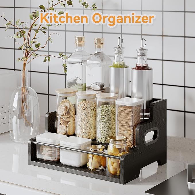 Liquor Bottle Display Shelf, 3-Tier Syrup Rack Coffee Bar Organizer, Countertop - Image 5
