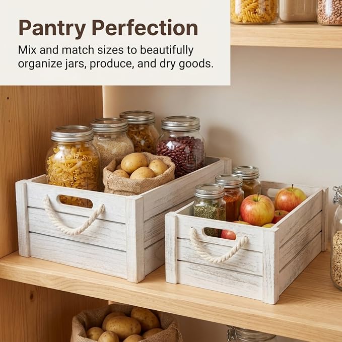 Set of 3 Rustic Nested Wooden Crates - Image 8
