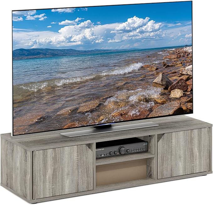 Furinno Classic Stand for TV up to 55 Inch, French Oak by Furinno-FitsYourSpaceFitsYourBudget