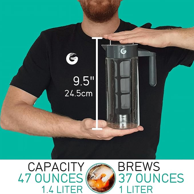 Coffee Gator Cold Brew Coffee Maker - 47 oz Iced Tea and Iced Coffee Maker and - Image 5