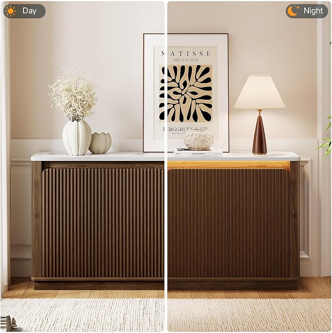 ONBRILL 61" Fluted Buffet Cabinet - Image 3