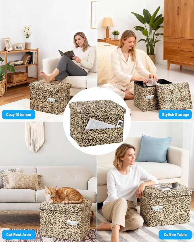 Bsketa Storage Ottoman Foot Rest Stool, Small Velvet Storage Ottomans Bench - Image 6