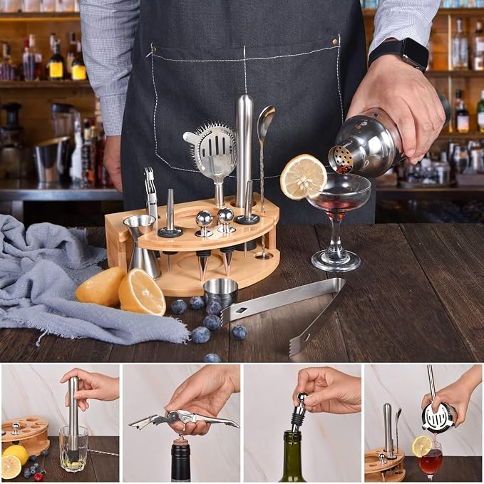 Cocktail Shaker Set, 12 Piece 25oz Bartender Kit - Image 5