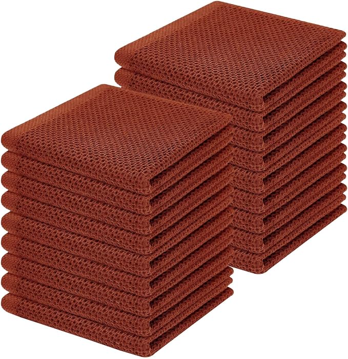Homaxy 100% Cotton Waffle Weave Kitchen Dish Cloths, Ultra Soft Absorbent Quick by Homaxy