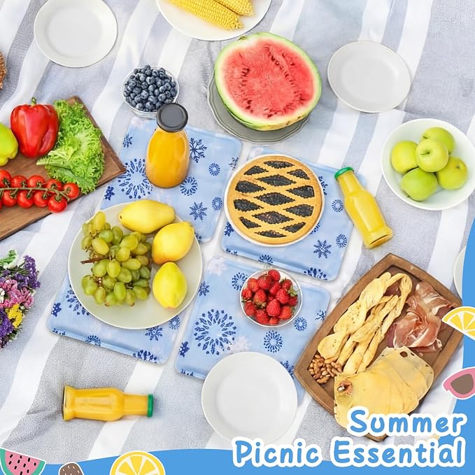 Reallnaive 4 Pcs Cooling Mat for Food Reusable Freezable Ice Mat for Buffet - Image 5