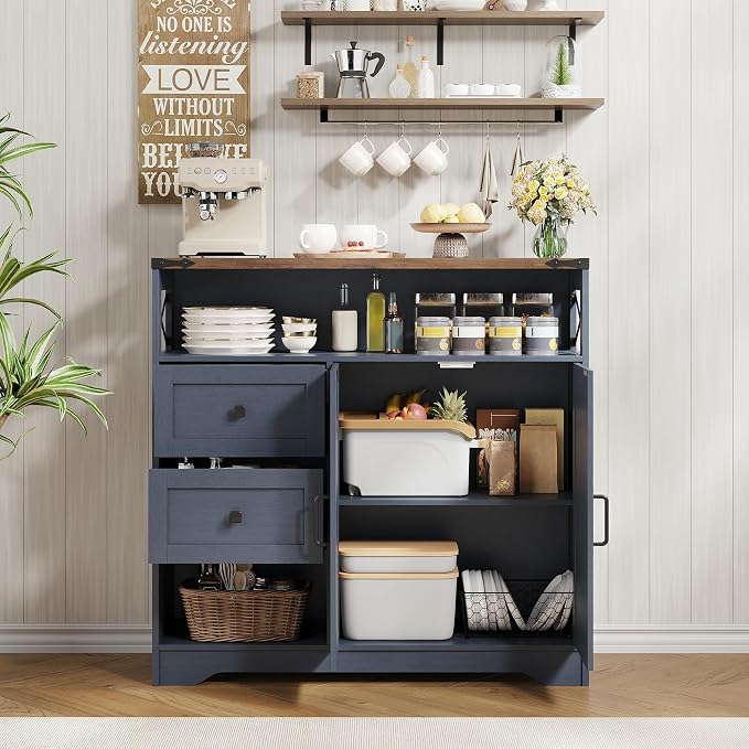 Vabches Farmhouse Buffet Sideboard Cabinet - Image 4