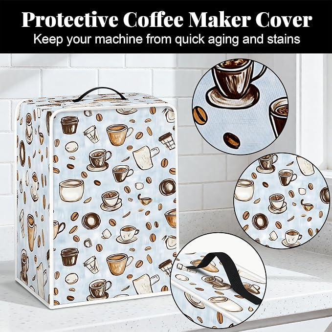 BVBOX Coffee Maker Cover, Durable Dustproof Lightweight Polyester Cotton Blend - Image 7