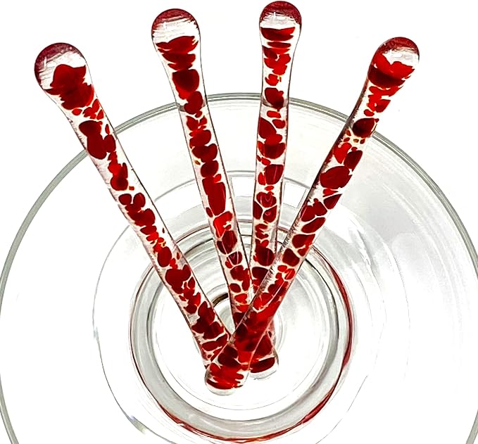 studioTica Handmade Glass Swizzle Sticks: Dragon's Breath, Cocktail + Hiball by studioTica
