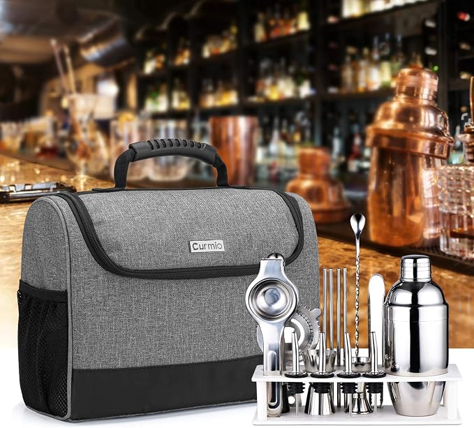 CURMIO Bartender Kit Bag, Portable Travel Carrying Bag - Image 7