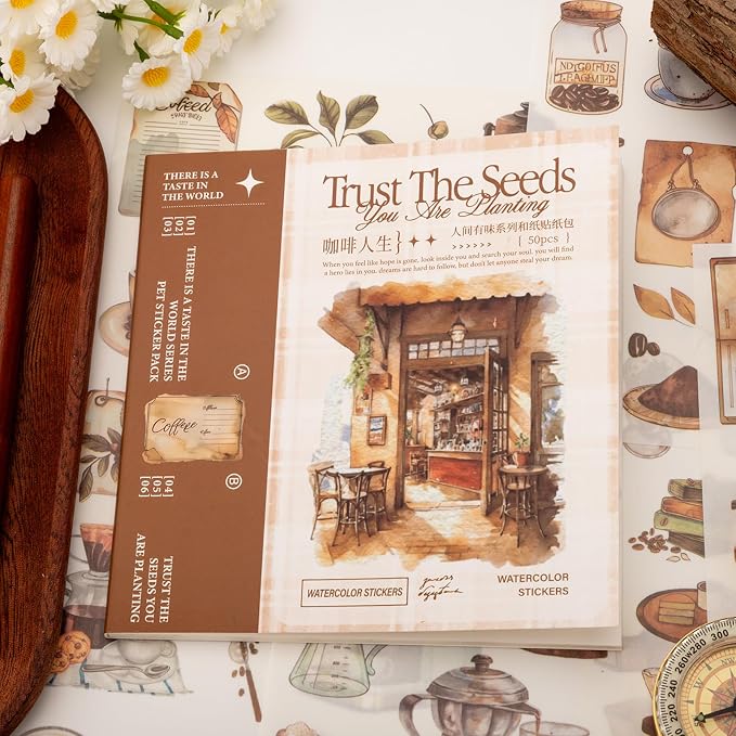 Coffee Themes Sticker Scrapbooking Supplies - Image 4