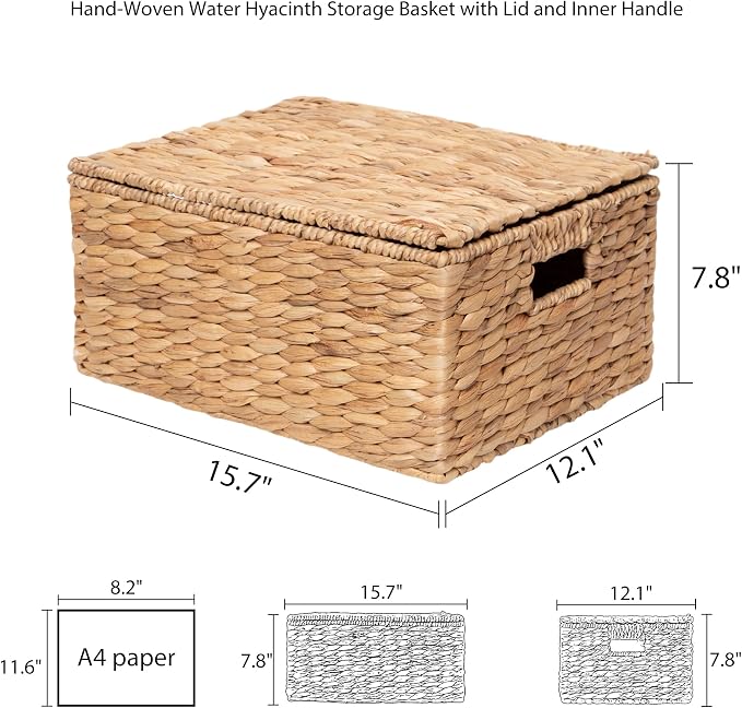 Large Water Hyacinth Storage Basket - Image 6