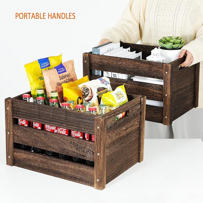 Wooden Crates, Farmhouse Wood Crates - Image 4