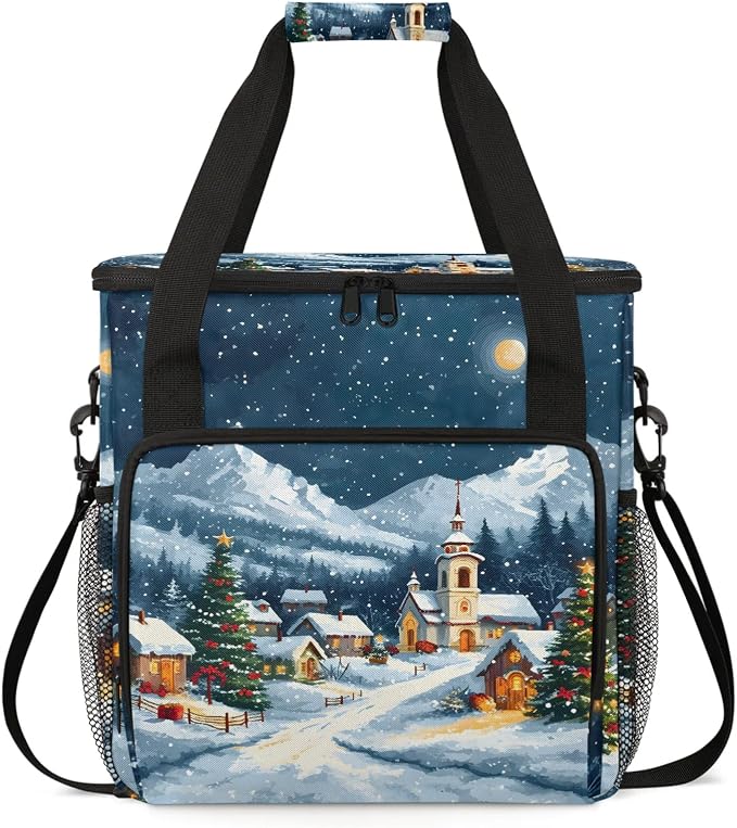 Christmas Winter Landscape Coffee Maker Carring Bag, Large Insulated Storage by Home