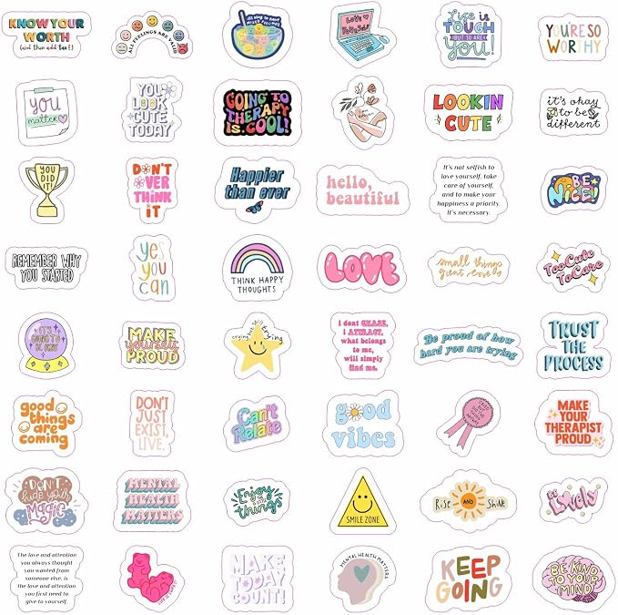 100Pcs Self Care Stickers for Water Bottle and Laptop - Image 3