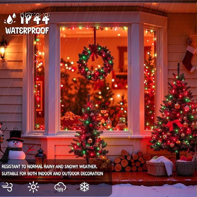 Red and Green Christmas Lights, 13FT 50 Count Incandescent Blub Mini Lights - Image 6