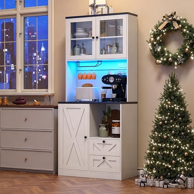 71" Tall Coffee Bar Cabinet - Image 3