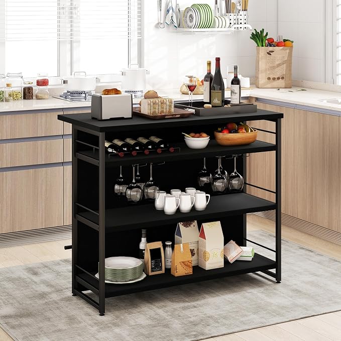 Giantex Home Bar Unit, 4 Tier Liquor Bar Table - Image 9