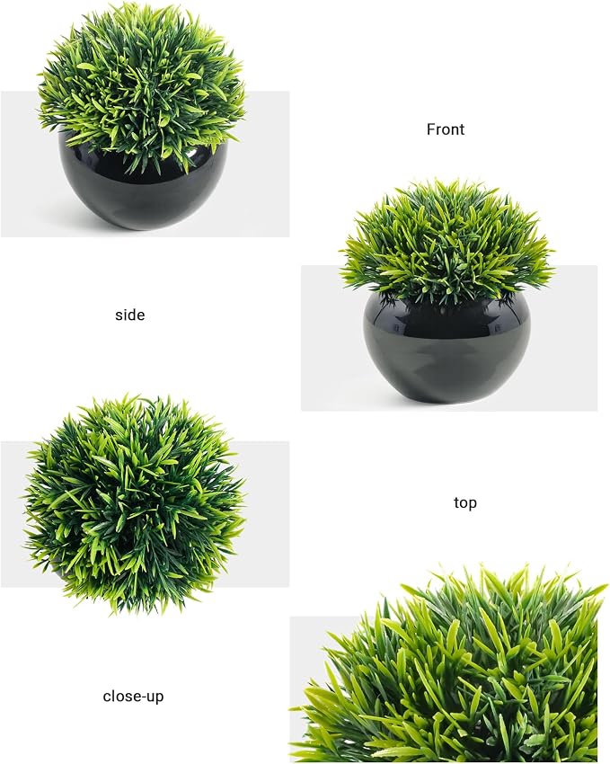 Velener Small Artificial Succulents Grass Desk Plant - Image 3