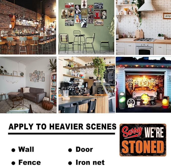 Funny Weed Ganja Decorations, Sorry We're Stoned Sign, Humor Man Cave Garage - Image 6