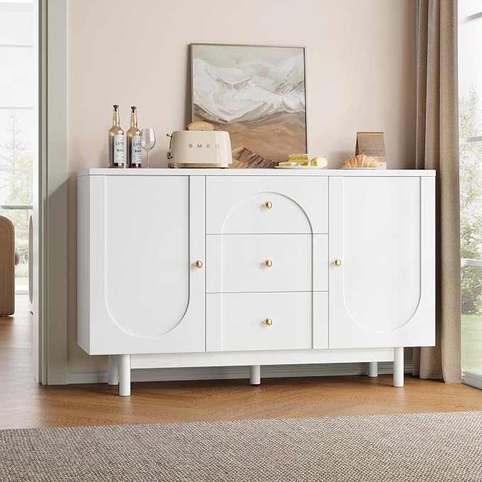 Buffet Cabinet with Drawers, Modern Coffee Bar Station Kitchen Table - Image 9