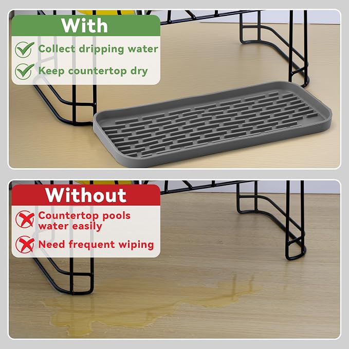 Drip Tray for Drink Dispenser, 1 Pack Gray Reusable Drip Pan for DD&HAPP Glass - Image 3