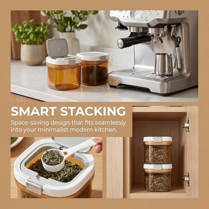 Coffee Canister with Scoop, 2 Pack 27oz Airtight Coffee Storage Container - Image 7